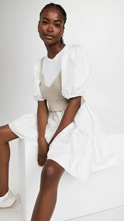 Jonathan Simkhai shop 2 Coupon ⌛ En Saison Raya Mini ???? Dress Off White ✨