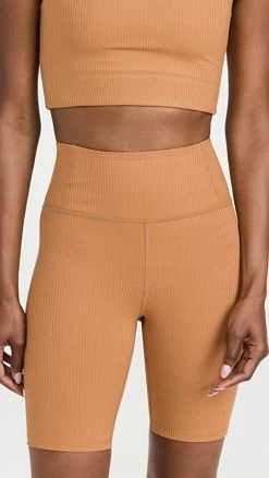 Best Sale ???? Girlfriend Collective Rib Bike Shorts Toffee ????
