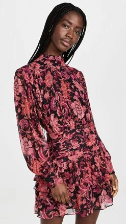 Hot Sale ???? Hemant And Nandita Crimson Ruched Short ???? Dress Crimson Red ????