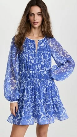 Top 10 ???? Jonathan Simkhai Harlowe Mini ???? Dress Amalfi Abstract Floral Print ❤️