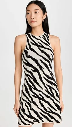 Jonathan Simkhai shop 24 New ???? Proenza Schouler White Label Razor Front ???? Dress Ecru/Black ????