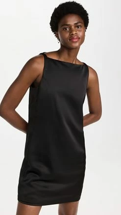 Coupon ???? Proenza Schouler White Label Sleeveless Satin ???? Dress Black ????