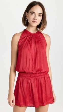 Wholesale ???? Ramy Brook Shiny Paris Sleeveless ???? Dress Scarlet ❤️