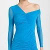 Wholesale ???? Self Portrait One Shoulder Ruched Mini ???? Dress Bright Blue ????