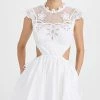 Top 10 ❤️ Self Portrait Lace Bib Mini ???? Dress White ????