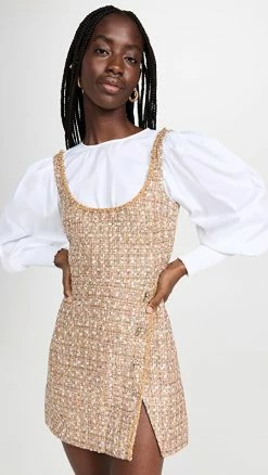 Cheap ???? Self Portrait Gold Tinsel Boucle Mini ???? Dress ????