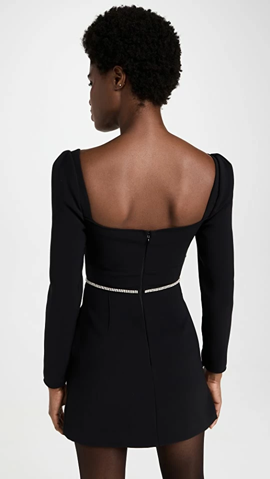 Best Sale ???? Self Portrait Black Crepe Diamante Detail Mini ???? Dress ???? 2 Best Sale ???? Self Portrait Black Crepe Diamante Detail Mini ???? Dress ???? - Image 2
