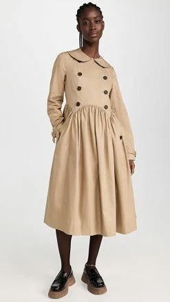 New ???? Sandy Liang Clunie Trench ???? Coat Beige ????