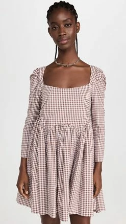 Outlet ???? Sandy Liang Kew ???? Dress Latte Gingham ⭐