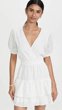 Cheapest ???? WAYF Reese Smocked Waist Tiered Mini ???? Dress Ivory ????