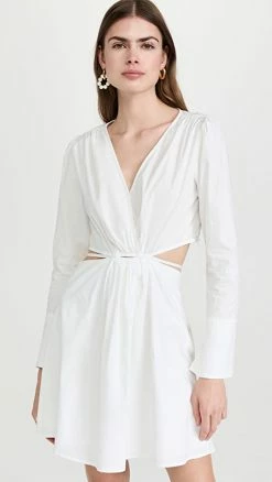 Best deal ???? WAYF Pretty ???? Woman Side Cut Out Mini ???? Dress Ivory ✨