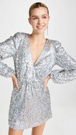 Buy ???? WAYF Carrie Sequin ???? Dress Disco Silver ????